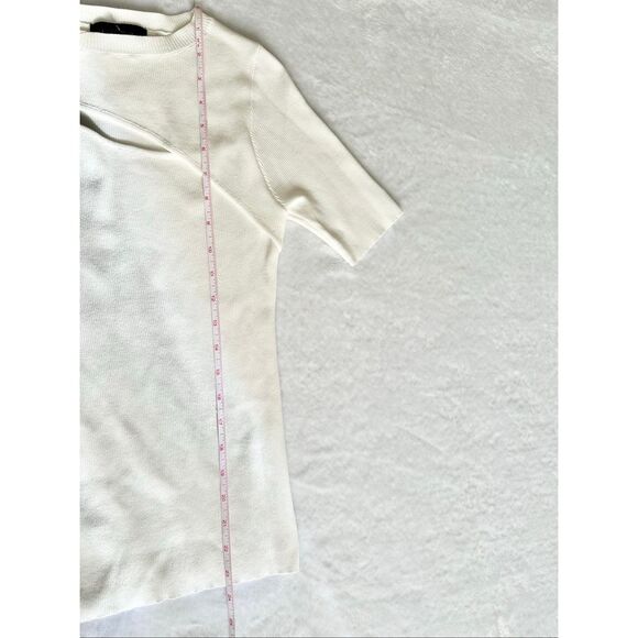 Lea & Viola cream color peekaboo knit top - Picture 10 of 11